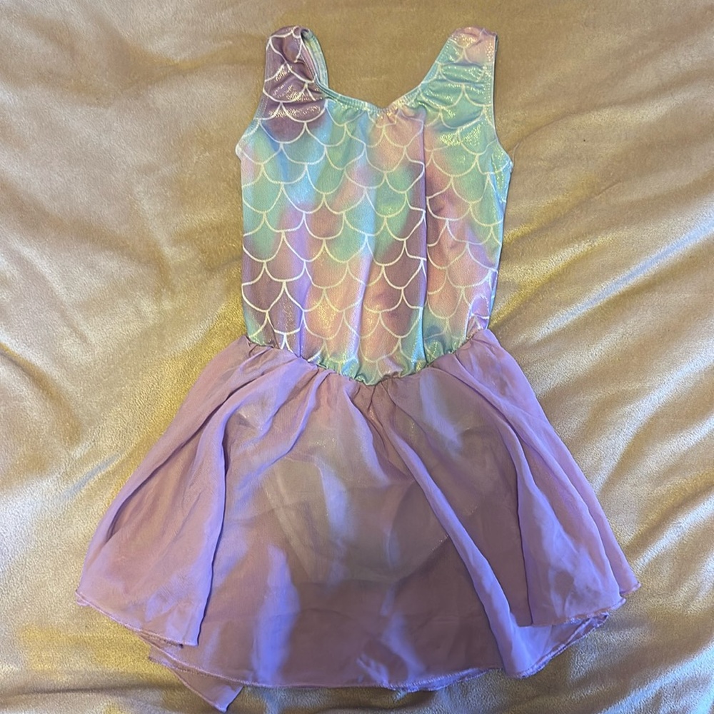 Mermaid girls ballet leotard with skirt size 120